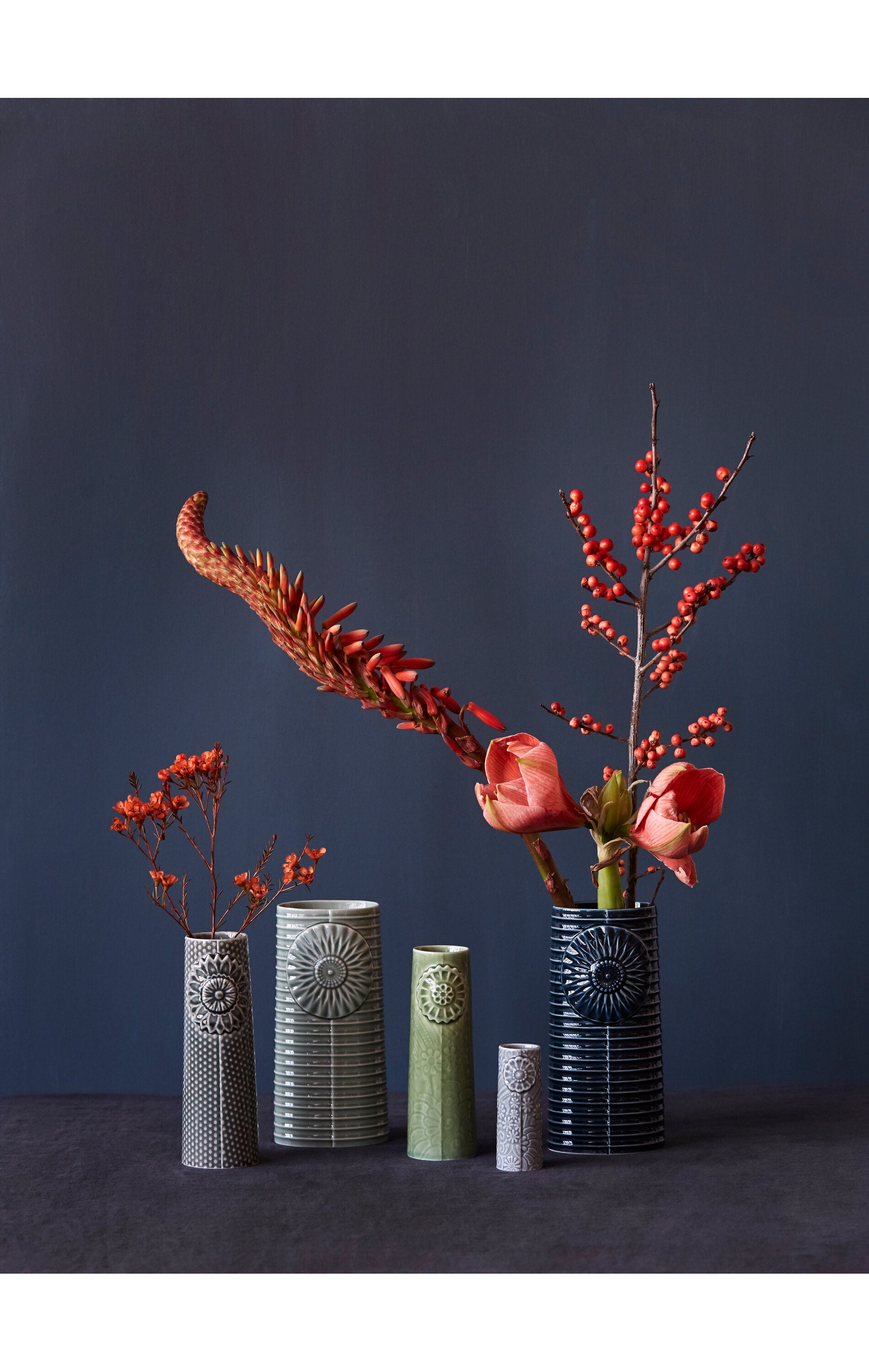 Pipanella Lines vase, grøn - 18,1 x 8,5 cm.